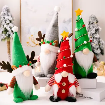 1 Tk Jõulud Näota Nukk, Kellel Sarved Gnomes Rudolph Nukk Xmas Töölaua Kaunistus Xmas Ripuvad Kodus Kääbus Ripats