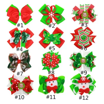 12 tk/palju ,15*12cm Christmas ribbon vööri klipi jaoks peapael juuste aksessuaarid, 12 värvi juuksed tarvikud