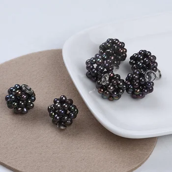 14-15mm naturaalne must särav magevee pärl palli-lill ehteid