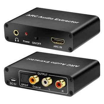 192KHz HDMI Audio Extractor Digitaal-Analoog Audio Converter DAC ARC L/R Coaxial SPDIF Jack Extractor Return Channel 3,5 mm läbi