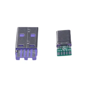 1Set Tüüp-C USB-kiirlaadimine Adapter 65W 5A Isane Pistik Keevitamiseks 5Pin PCB-Tüüpi Mees 5Pin Tüüp-C DIY Andmete Eest DIY Kit