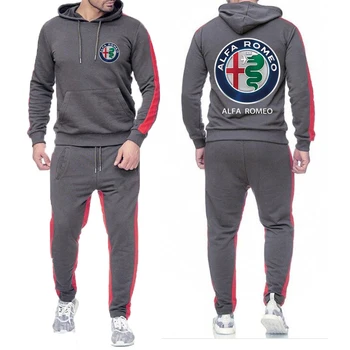2021 Alfa Romeo Meeste Brändi Prindi SetMan on Juhuslik Sweatpant Komplekti Harajuku Jakid Sport Sobib Hip Mugav Mees Kalle Kapuuts
