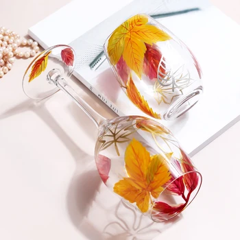 2Pcs/set Loov Print Vee Klaasi Pokaalilaadse Euroopa veiniklaaside Komplekt Crystal Prillid Majapidamises Suure Mahutavusega Hotelli Kodu Drinkware