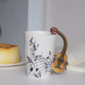 3D-Käsitsi Maalitud Loominguline Keraamilised Kruusid Käepide Tee Kohv Tassi kõrge kvaliteediga keraamika muusikainstrumenti käsitsema, kruus kohvi kruus tass