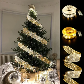 50 LED-5M Double Layer Haldjas Tuled Stringid Christmas Ribbon Vibud LED kuuseehted Uus Aasta Navidad Home Decor