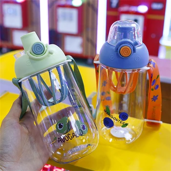 600ml Puuviljad Vee Pudelid Tüdrukute Lapsed PP Plastist Reisi Joogivee Pudel Kooli Vastupidav BPA Vaba Tee Kruus Väljas Telkimine