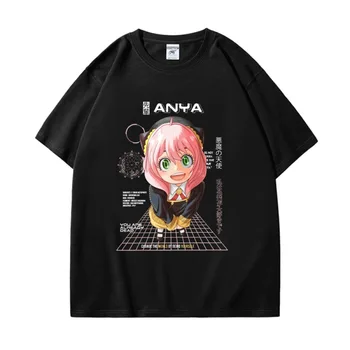 Anime SPIOON X PERE Anya Yor Loid Mees/Naiste Puuvillane T-särk ümber Kaela Lühikesed Varrukad Unisex Streetwear Harajuku Mõõdus Tee Peal