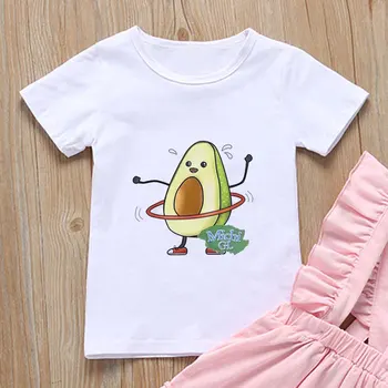 Armas Korea Disain Lapsed Tshirt Poisid Tops Lühikesed Varrukad Tüdrukute T-Särgid Päris Avokaado Vabaaja Ananassi Esteetiline Naljakas Prindi