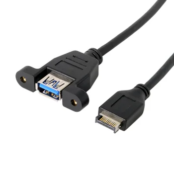 Chenyang CY USB-3.1 Esipaneel Päise USB 3.0 Type-A Female Extension Cable 50cm Panel Mount Tüüp