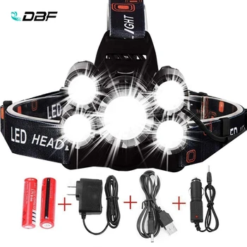 DBF 13000LM Suure Võimsusega Esitulede LED Esilatern T6 4*5 Q5 Kiip Pea Lamp Taskulamp Torch Lanterna Head Valgust, Jalgrattasõit, Telkimine