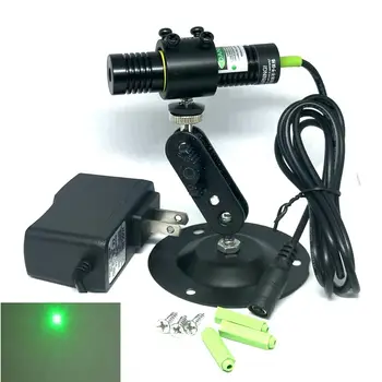 Dot 532nm 30mW Green Laser Moodul Pika tööaja 18x75mm w/AC Adapter&Omanik