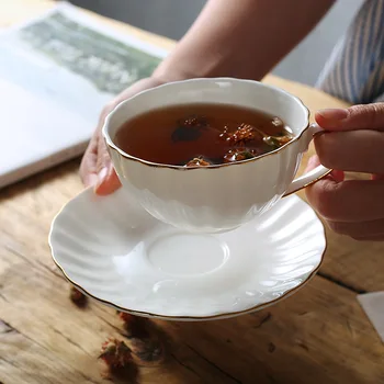 Euroopa Luu portselantass Juhus, Portselan Kohvi Tass Alustass Set 210ml Keraamiline Tee Tassi Cafe Poole Teatime Teacup