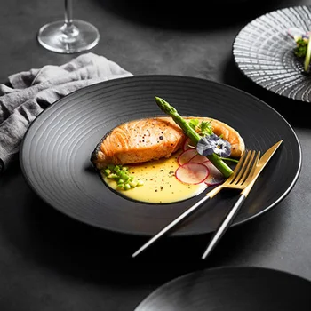 FANCITY Musta lääne-restoran peamise söögikorra plaat loominguline Põhjamaade praad pasta plaat prantsuse pärast õhtusööki köögi-ja lauanõud