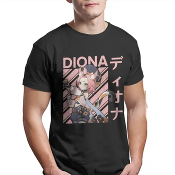 Genshin Mõju Action Role-Playing Game Diona Mehed Camisa Streetwear Anime T-Särk Lahe Tshirt Lühikesed Varrukad Tees