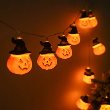 Halloween pumpkin tuled string led vaimu dekoratiivsed tuled skelett õudus pool päikese aku värvikas tuled
