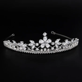 JADE INGEL Pulm Crown Diadem Tiara Koos Tsirkooniumoksiid Crystal Elegantne Naine, Tiaras ja Kroonid Jaoks Võistlused Pool Ehted Kroon