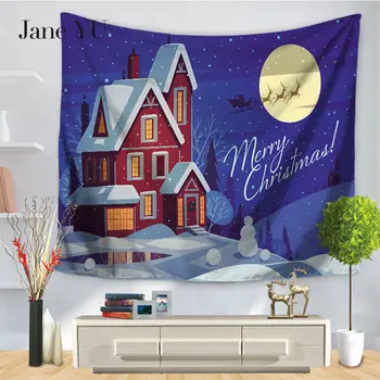 JaneYU 2019 Tapestry Jõulud Seeria Lumehelves Prindi Seina Riputamise Taust Teenetemärgi
