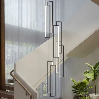 Kaasaegne trepikoda lühtrid lihtne villa lühtrid Põhjamaade elutuba tuled duplex korrus lühtrid loft korter led lamp