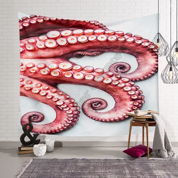 Kaheksajalg Seina Vaip, 3D Trükitud Tapestrying Ristkülikukujuline Home Decor Seina Riputamise 03