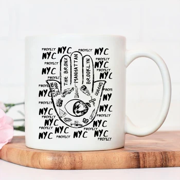Kaitsta NYC Keraamiline Kruus Hamsa Kruus Latina Õnne Võlu, Et Kaitsta New York City Põhjamaade Kohvi Tassi Vett Cup