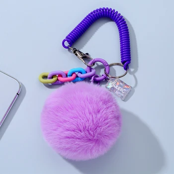 Klassikaline all-in-one hairball palus võtmehoidja plastikust telefon kett kaelapaela kinnitamine tüdruk kott võti rippus aksessuaar -, plüüš-mänguasi