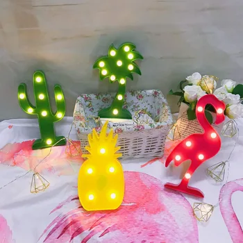 LED Night Light Loominguline Tabel Lamp Cactus Ananassi Kuju Kodu Kaunistamiseks Tuled Seina Öö Lambi Lastele Magamistuba Sünnipäeva Kingitus