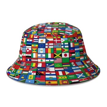 Maailma Riikide Lipud Lipp Kopp Müts Naistele, Meestele, Teismeline, Kokkupandav Bob Kalapüük Kübarad Panama ühise Põllumajanduspoliitika Streetwear