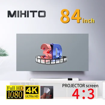 MIXITO 4:3 84-Tolline Projektor Anti-hele Ekraan 1080P HD Kokkupandav Kaasaskantav Projektsioon Filme Office Home Cinema Siseruumides Väljas