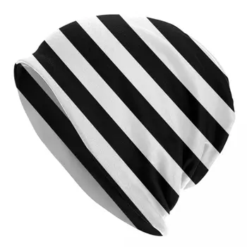 Must Ja Valge Triip Muster Mütsi Mütsi Kudumise Kübarad Hip-Hop Street Skullies Beanies Mütsid Meeste -, Naiste-Kevad Mütsid