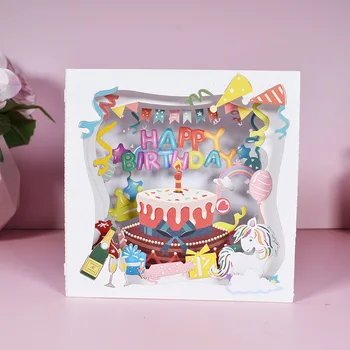 Sünnipäeva Kingitus Kaardi Pop-Up õnnitluskaardid Lastele Äri Naine Mehe Baby Shower