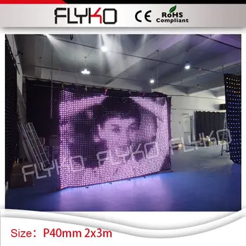 tasuta kohaletoimetamine P4cm 2mx3m kontsert tausta kokkupandav led video riie paindlik tulekindel LED nägemine kardin