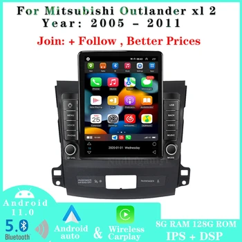Tesla Stiilis Android 11 Auto Raadio Mitsubishi Outlander xl 2 2005-2011 Auto Multimeedia Mängija Auto GPS Navigation Stereo WIFI