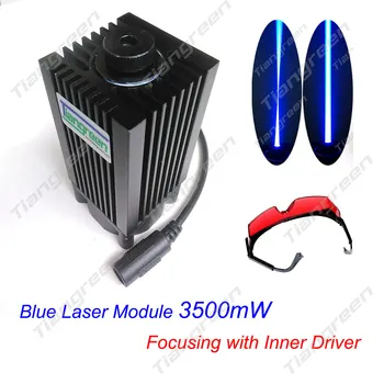 tgleiser 3.5 W 450 nm 445nm Sinine Moodul CNC Nikerdamist w/ 3500mW High Power Laser Diood tasuta prillid nagu kingitus