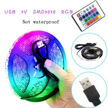 USB 5V Pehme 7 Värvi Muuta String Valgus Koos puldiga TV Taust Decor Light Strip