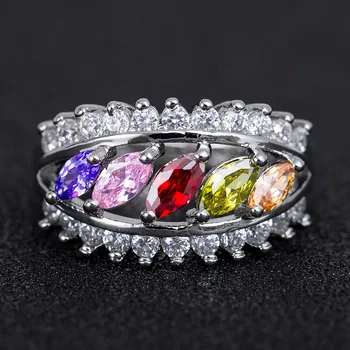 Uus Loominguline Multicolor Crystal Leaf Ringi Naiste Hõbedast Värvi AAA Tsirkoon sõrmustes Naiste Pulm Ehteid