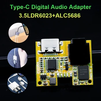 Uus Type-C Digitaalsete Audio-Adapter-3.5LDR6023+ALC5686 Kuulata Laule Laadimine 2 In1 Digitaalse Heli Dekodeerida Juhatuse PCBA Moodul