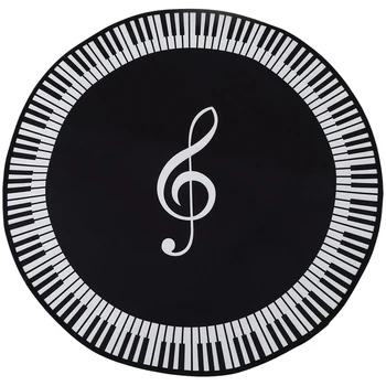 Uus Vaip Muusika Sümbol Klaver Võti Must Valge Ümmargune Vaip Non-Slip Vaip Kodus Magamistoa Põranda Matt Viimistlus
