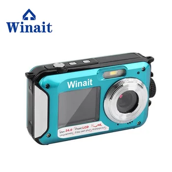 Winait 24MP veekindel digitaalse video kaamera, kaks ekraani 16x digitaalne suum mini kaamera