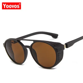 Yoovos 2021 Punk Päikeseprillid Meeste Vintage Luksus Brändi Disainer Prillid Street Beat Fashion Shopping Oculos De Sol Gafas UV400